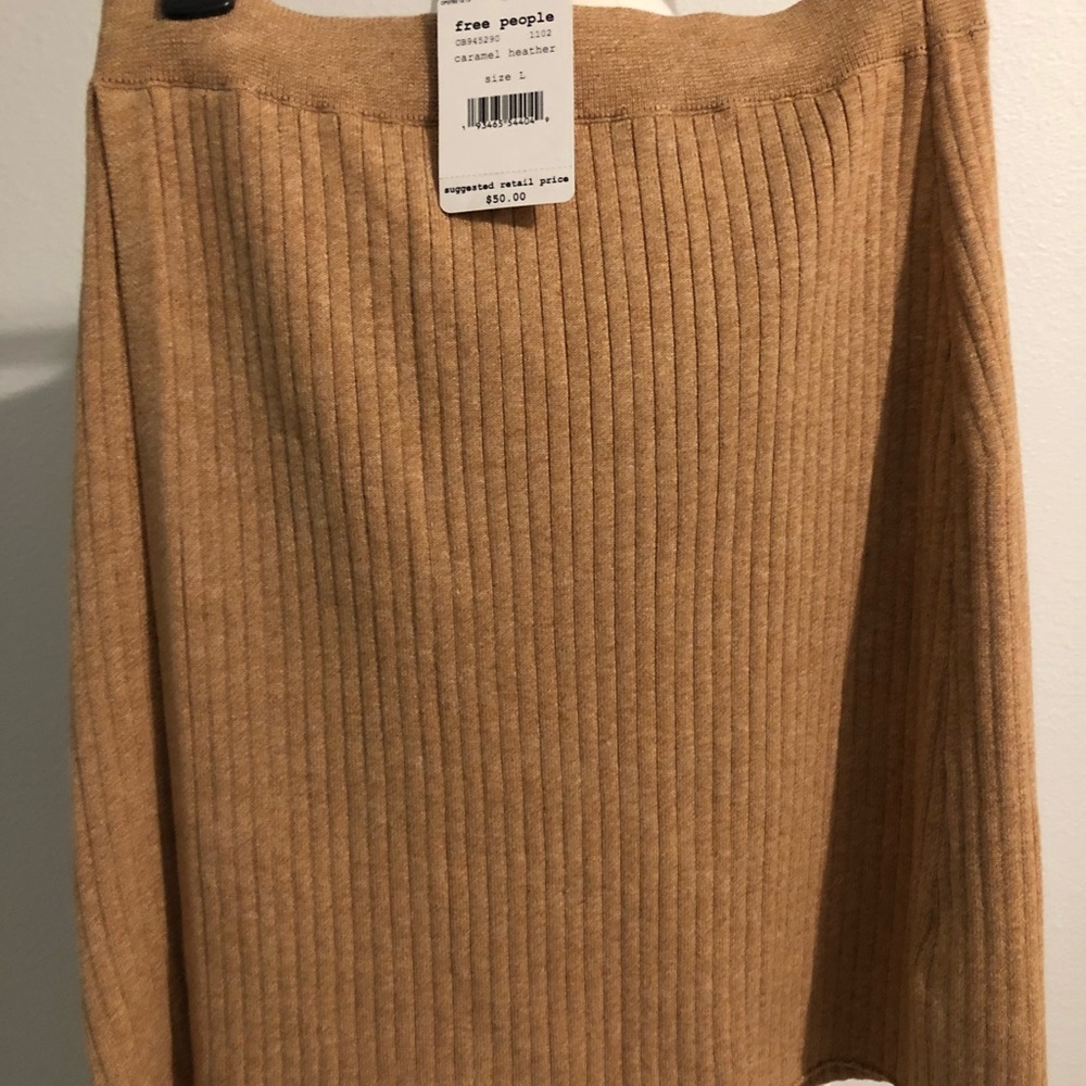 Free People Ribbed Skirt Caramel Heather Size L